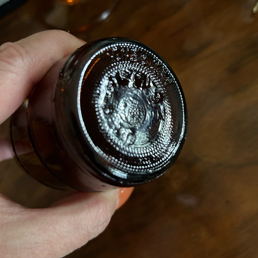 Vintage Brown Barrel Glass Bottle - Picture 2 of 5